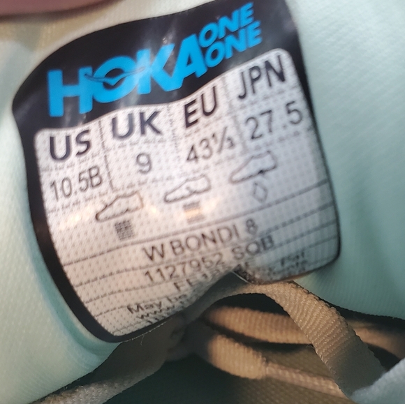 HOKA Womens Bondi 8 Running Workout Shoes White, Green, Gray, Silver SIZE 10.5 - Picture 16 of 16